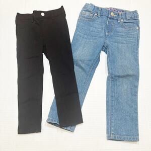 Bundle of Toddler Girls Bottoms sz 3T Jeans and Black Pants